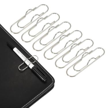 Imagem de PATIKIL Suporte de clipe de caneta para notebook, 6 peças de clipes de caneta de metal, prata