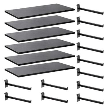 Imagem de WETOECOTEC Prateleiras de madeira, prateleira de parede de ripas acessório para garagem, reforma de casa, exibição de varejo (15, 61 x 30 cm)