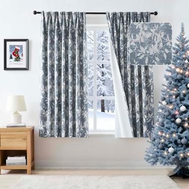 Imagem de Randall Cortina plissada vintage com 90% blackout de folha de portão de ferro jacquard Farmhouse, cortina com isolamento térmico, 160 cm, conjunto de 2 painéis para quarto e sala de estar, bloco de