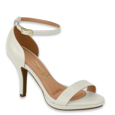 Imagem de Sandália Social Vizzano Salto Baixo Médio Alto 6210.655, Branco pelica