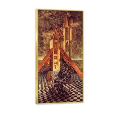 Imagem de Remedios Varo Pintura em tela Alchemy or the Useless Science Poster Remedios Varo Home Decor Surrealism Wall Art Picture for Living Room Bathroom Wall Decor 120 x 60 cm (48 x 24 polegadas) Moldura