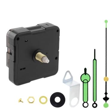 Imagem de MovFlax Kit de mecanismo de relógio silencioso de quartzo com comprimento de eixo de 16 mm (5/8 polegadas) com um conjunto de ponteiros de relógio brilhantes de 3,5 polegadas para bricolagem/reparo