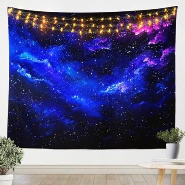 Imagem de Feelyou Tapeçaria Universe Galaxy XGrande 177.8 cm x 233.7 cm Crianças Espaço sideral Wall Hanging For Boys Girls Teens Space Outer Sky Wall Blanket Universe Cloud Galaxy Wall Art 3D Space Tapestries