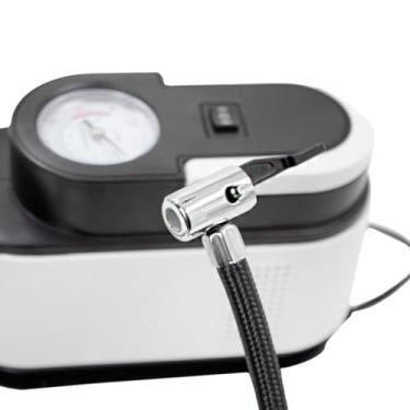 Imagem de Compressor de Ar Elétrico Portátil 12V, 150PSI, 120W, com Lanterna e Manômetro Digital, para Carro, Bicicleta, Moto e Bolas