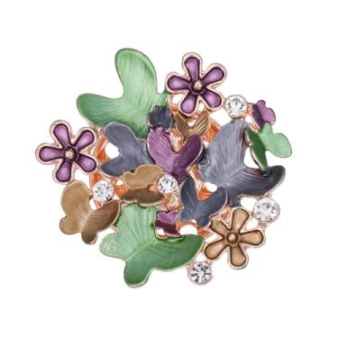 Imagem de lureme Broche de flor de strass, broche de lapela de cristal de liga 3D para mulheres, festa de casamento buquê de noiva blazer chapéu joia presente (br000018), standard, Liga de aço, Sem Pedra
