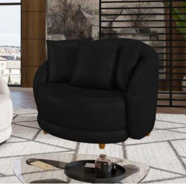 Imagem de Poltrona Seraphina Pé Palito Em Madeira Tingida - élpis Móveis Preta