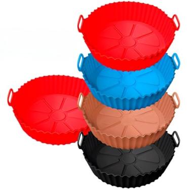Imagem de Forma Assadeira Para Fritadeira Air Fryer Em Silicone Flexível Lavável(5)