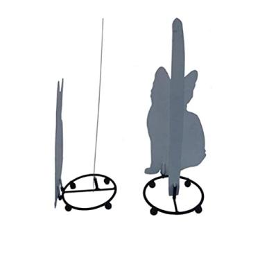 Imagem de GLOGLOW Suporte de de Tecido de Metal Com Design de Gato Suporte de Com Sensor Duplo, de Rolo de Higiênico Com Design de Gato Listrado para Cozinha e Banheiro, Com Capacidade de 3 Rolos, Amante