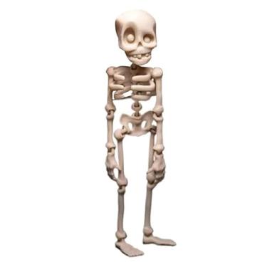 Imagem de Mini esqueleto 3D ímã de geladeira magnético articulável crânio criativo modelo ornamentos decoração de casa quadro de exibição (branco, 2 peças)