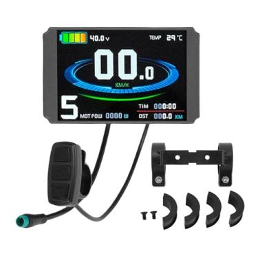 Imagem de RiToEasysports Medidor de Display LCD de Bicicleta Elétrica, Display Colorido de Computador de Bicicleta Elétrica Com Conector USB de 5 Pinos para Controlador KT LCD8H Suporte para Controlador