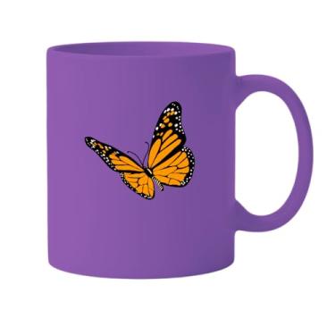 Imagem de Caneca Branca com Borboleta Monarca, Design Laranja e Preto, Cerâmica (3, Roxo, Pequeno)