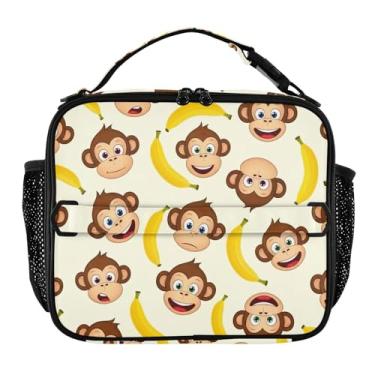 Imagem de Joisal Lancheira amarela de desenho animado para mulheres, meninas, lancheira com alça de ombro, lancheira masculina e infantil, para trabalho e meninos, bolsa térmica floral