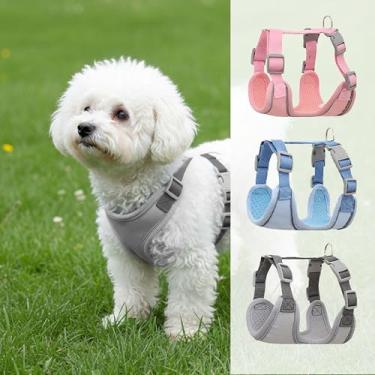 Imagem de Peitoral antipuxão para cães – Peitoral macio e leve, peitoral para animais de estimação, colete ajustável para cães pequenos e médios, cinza, G
