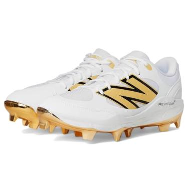 Imagem de New Balance Tênis de beisebol masculino Fresh Foam 3000 V7 moldado, Ouro branco/metálico., 14 Wide