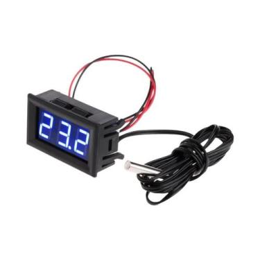 Imagem de Termômetro Digital Mini LED 12V -50 a 110 graus Medidor De Temperatura