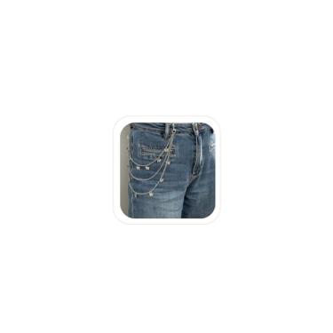 Imagem de Corrente de calça hip hop borboleta tom prata punk streetwear corrente de cintura para jeans, saias, carteira, bolsa para chaveiro, corrente jeans feminina, One Size, liga metálica, Sem Pedra Preciosa