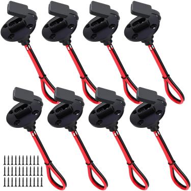 Imagem de Flutesan 8 peças SAE soquete porta lateral 16 AWG - montagem em painel solar com conector universal de desconexão rápida SAE para carregador de bateria de gerador solar com 32 parafusos de montagem