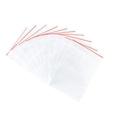 Imagem de 200 peças de sacos de plástico transparente retangulares transparentes com fecho de correr organizador de armazenamento bolsa de embalagem selável autovedante 9 x 6 cm