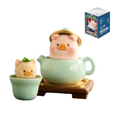 Imagem de maidimiao Lulu The Pig Piggy Chinese Cuisine Restaurant Series Blind Box Figures Home dector 1 peça estatueta ornamento