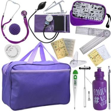 Imagem de Kit Bolsa Fisioterapia Acadêmico Martelo Buck Goniômetro Pa Med - Love
