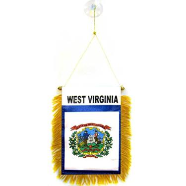Imagem de Mini faixa West Virginia 15 x 10 cm - Pingente do estado da Virgínia Ocidental dos EUA 15 x 10 cm - mini faixas 10 x 15 cm cabide com ventosa - Drapeau Virginie Occidentale AZ FLAG