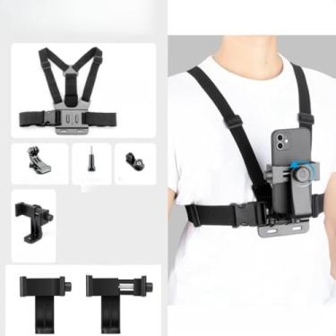 Imagem de Colete Suporte Peito para Celular e GoPro Ajustável 360° Para Vídeo E Filmagem Esporte Moto E Bike(A)