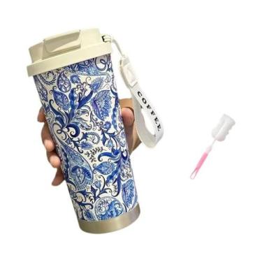 Imagem de Copo Térmico De Aço Inoxidável De 500ML À Prova De Vazamentos Com Desi