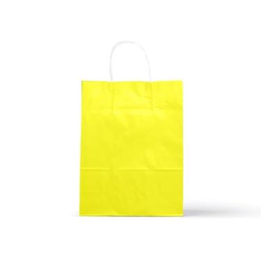 Imagem de Sacola de Papel Kraft Colorido P 18x22x9cm 100und(Amarelo)
