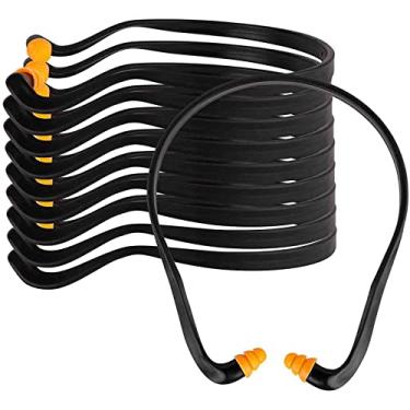 Imagem de 10 Pares de Protetores Auriculares com Faixas Silicone Reutilizáveis para Trabalho Proteção Auditiva Redução Ruído Construção Auricular