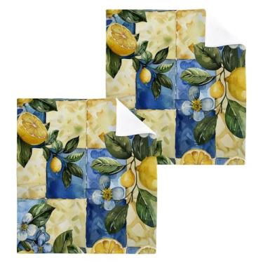 Imagem de xigua Toalhas de mão de algodão limoeiro, toalhas de banho multiusos e absorventes toalhas de rosto macias para a pele para banheiro, cozinha, hotel, academia, panos de lavagem, 4 unidades, 30 x 30 cm