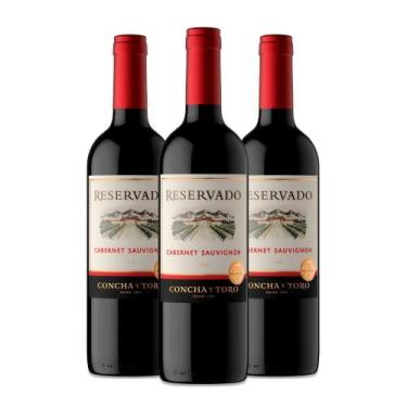 Imagem de Kit 3 Vinhos Chileno Concha Y Toro Reservado Cabernet Sauvignon 750ml
