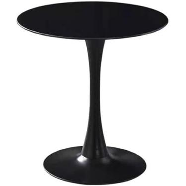 Imagem de Mesa De Negociação Balco Retangular Tulipa Branca Pequena Mesa Redonda Minimalista Assada Laca Pequena Mesa De Jantar Doméstica Mesa De Lazer De Meados Do Século Chá De Leite