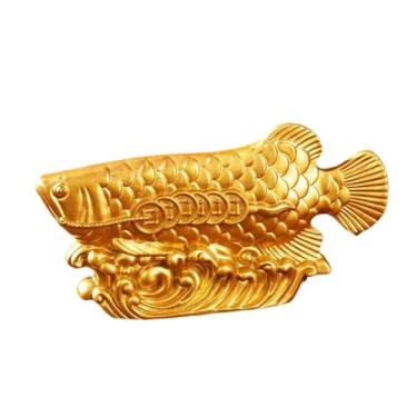 Imagem de WeiLaiKeQi Estátua de Peixe Arowana da Prosperidade Feng Shui para Mesa, Ornamento para Sala de Estar, Lareira, Decoração de Ano, Lembrancinhas e Presentes.