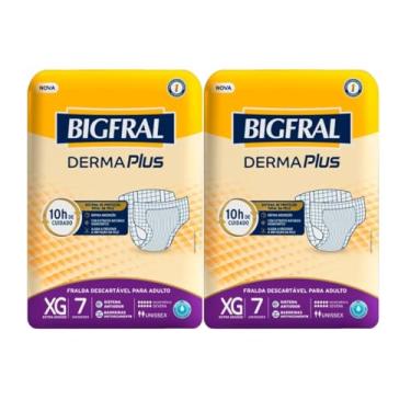 Imagem de Fralda Geriátrica Descartável Bigfral Derma Plus XG 14 Unid