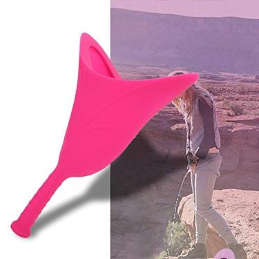 Imagem de SPYMINNPOO Funil de Toalete Portátil Dobrável do Mictório do Silicone Macio da Emergência Curso Feminino para o Acampamento Feminino, Mictório Exterior Roxo Rosa (Rosa)
