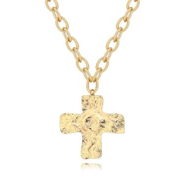 Imagem de SOFYBJA Colar de São Bento em ouro 18 quilates com pingente de cruz e medalhão, medalhão, joia religiosa, presente católico para mulheres, Banhado a ouro 18K, Sem Pedra Preciosa