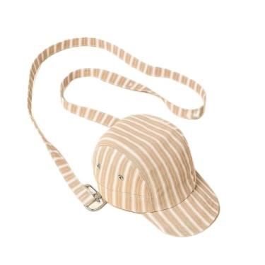 Imagem de Bolsa de ombro listrada, bolsa transversal estilo vintage com design exclusivo, bolsa feminina compacta, Marrom, Medium, Mochila casual