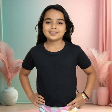 Imagem de Camiseta Infantil Preta Camisa Lisa Menino E Menina Algodão - Mb Sport