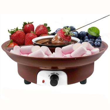 Imagem de Luocute Panela Elétrica para Fondue de Chocolate, Tigela de Derretimento de Aço Inoxidável 35 W para Caramelo de Queijo e Chocolate, Com Componentes Removíveis para Festas, Encontros, (Plugue UE 220V)