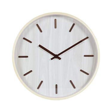 Imagem de U5GAAALPPQ9 Relógio de parede 35 cm Relógio de parede redondo de madeira mudo sem tique-taque 3D número digital moda decoração de casa (alimentado por bateria) relógio de decoração (cor: branco-2