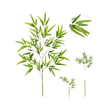 Imagem de Grandes Folhas De Bambu Verde Artificial De 120-240cm, Plantas Falsas 