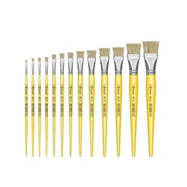 Imagem de Pincel Chato 456 Condor Cerda Branca Natural  Cabo Longo, 16