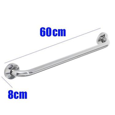 Imagem de Alça de Apoio Banheiro Inox 60cm Idoso Cadeirante Deficiente Acessibil