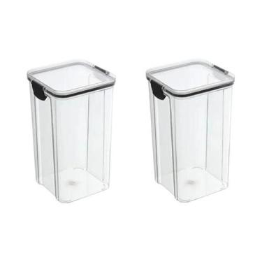 Imagem de Conjunto De 5 Potes Transparentes De Plástico Para Armazenamento De Al