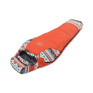 Imagem de Saco de dormir étnico de algodão oco ultraleve anti-respingos, acampamento, caminhada, ao ar livre, múmia (laranja)