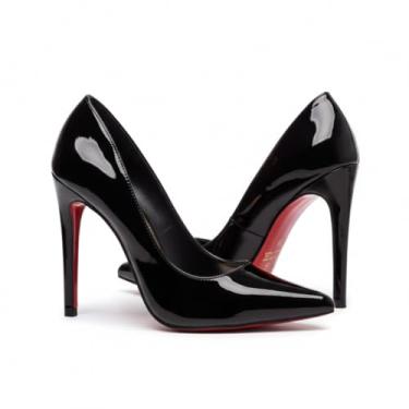 Imagem de Scarpin Feminino Preto Verniz com Sola Vermelha Salto Alto Elegante e Confortável 34-39 (BR, Adulto, Numérico, 37)