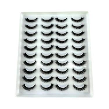 Imagem de Cílios Postiços Naturais Longos 3D De Mink, Kit De Maquiagem Com 20 Pa