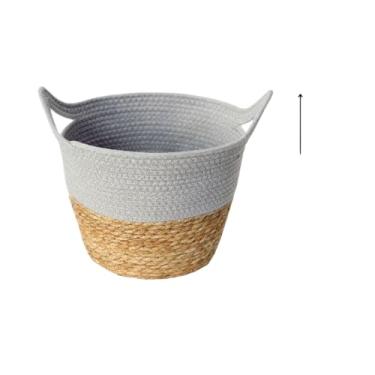 Imagem de Cesto Organizador de Fibra Natural Multiuso em Palha Seagrass para Decoração e Organização(3018)