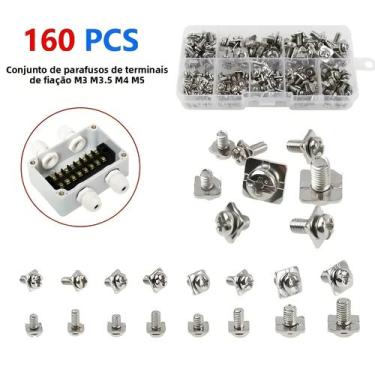 Imagem de 160 Peças De Terminais Elétricos Para Fiação, Parafusos De Combinação 