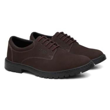 Imagem de Sapato Oxford Masculino Couro Legítimo Cadarço Linha Conforto-Masculino